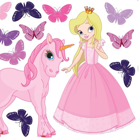 Наклейка декоративная Label №1 Принцесса с пони