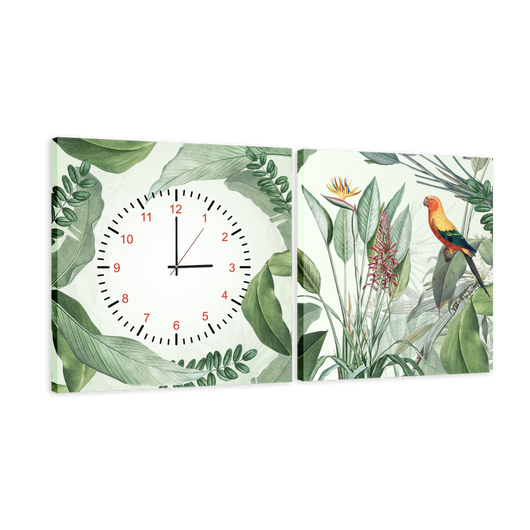 Часы модульная картина Растения 29 см х 60 см