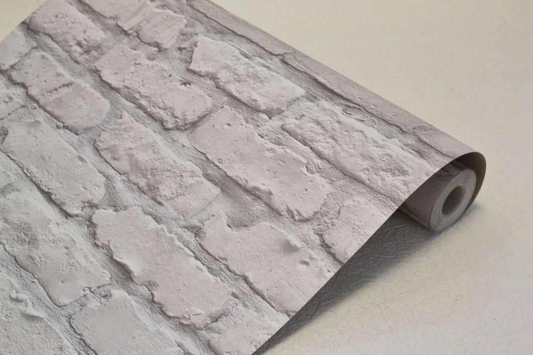 Обои дуплексные влагостойкие на бумажной основе Континент Кирпичи 2 серый 0,53 х 10,05м (300), серый, серый
