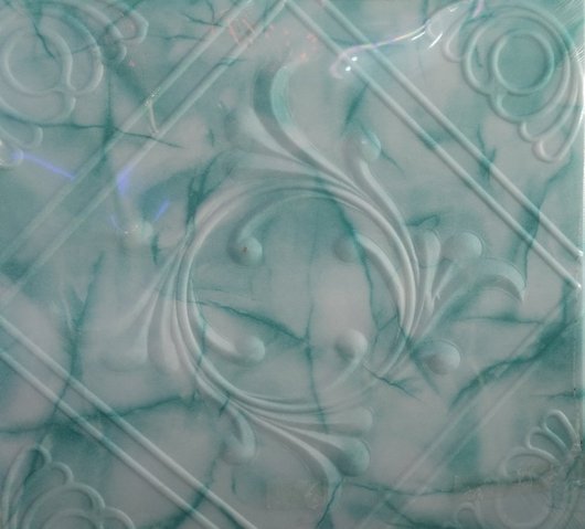Плитка потолочна з пенополістеролу мармур зелений 50x50 8шт/уп, Зелений, Зелений