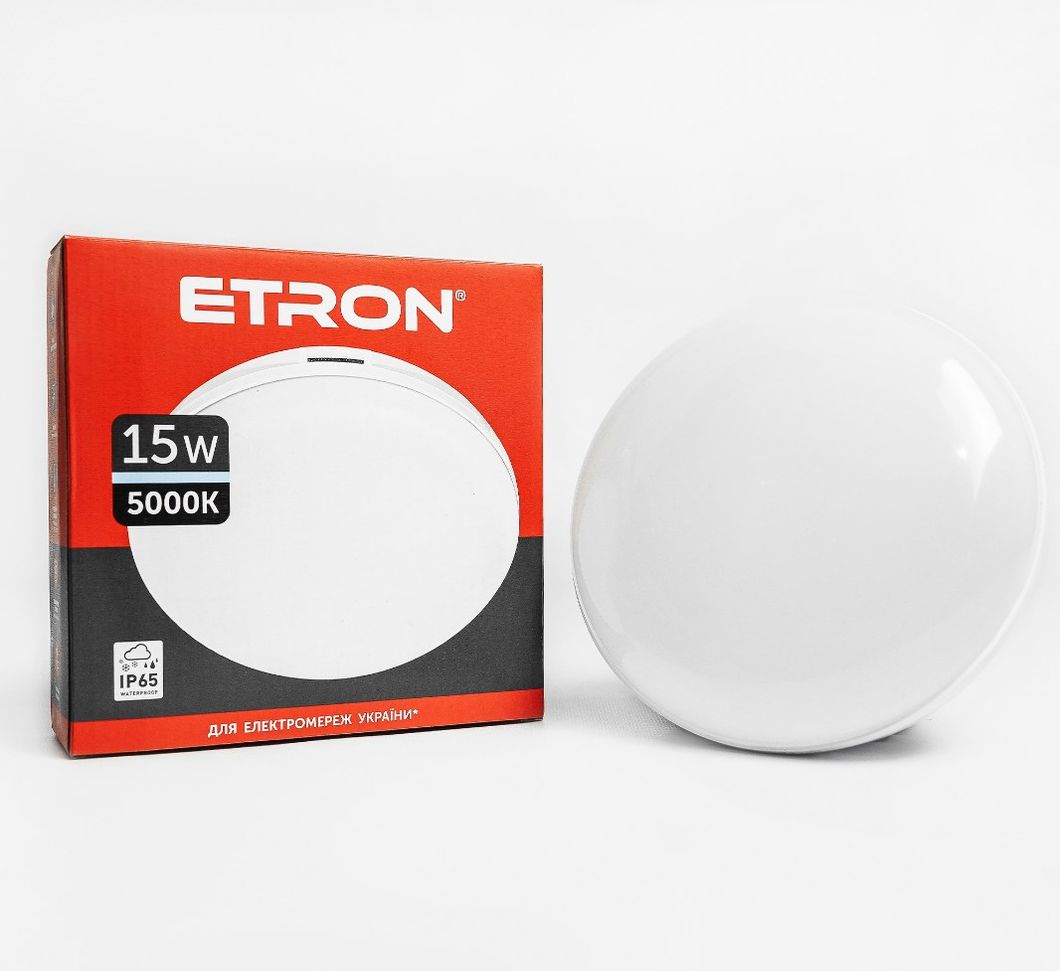 Світильник світлодіодний ETRON Communal Power 15W 5000K IP65 коло USD білий, Білий
