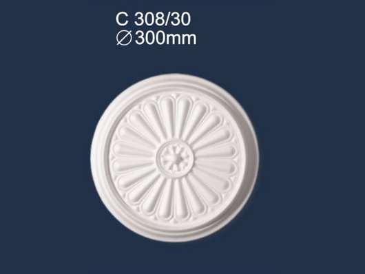 Розетка потолочная круглая диаметр 30 см (200-С308/30), Белый