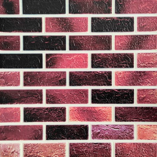 Панель стінова самоклеюча декоративна 3D під цеглу рожевий мікс 700х770х4мм, Рожевий