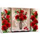 Картина триптих на полотні 3 частини Червоні троянди у вазі 50 x 80 см