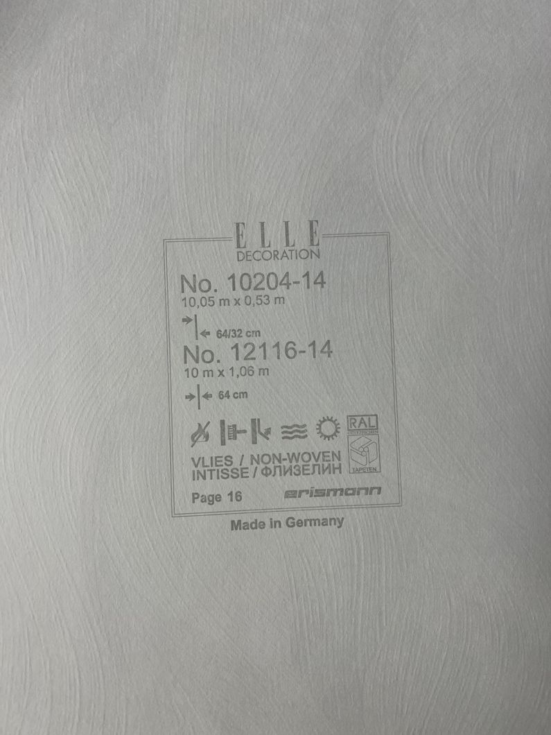 Шпалери вінілові на флізеліновій основі Erismann Elle Decoration сірий 1,06 х 10,05м (12116-14)