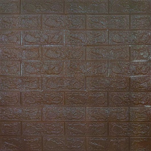 Панель стінова самоклеюча декоративна 3D під цеглу Коричневий 700х770х3мм, Коричневий
