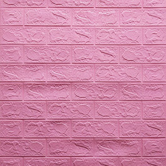 Панель стеновая самоклеющаяся декоративная 3D под кирпич Розовый 700х770х3мм, Розовый