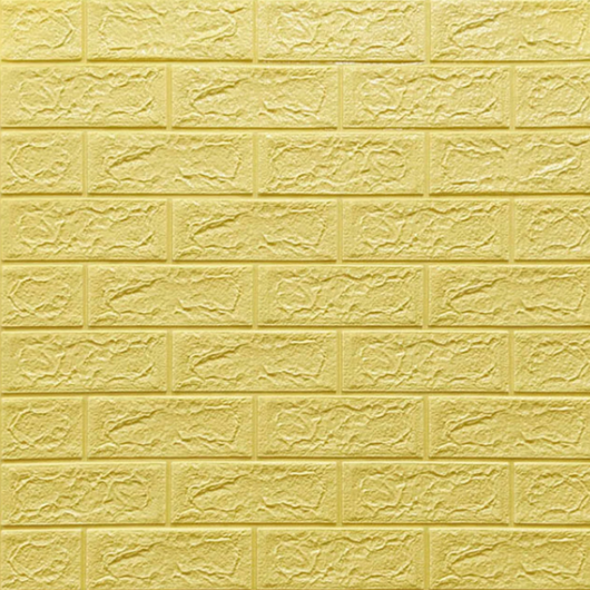 Панель стеновая самоклеющаяся декоративная 3D под кирпич жёлто-песочный 700 х 770 х 5 мм