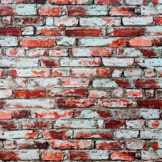 Панель стеновая самоклеющаяся декоративная 3D под кирпич Красно-Белая 700х770х4мм, Красный