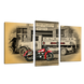 Модульная картина DK Place Красный мотоцикл 3 части 53 x 100 см (504_3)