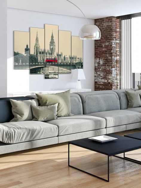 Модульная картина большая в гостиную/спальню "Лондон" 80 x 140 см (MK50165)