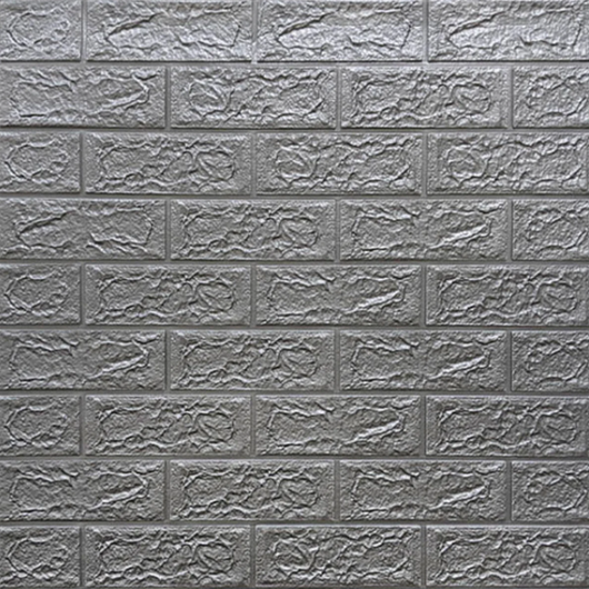 Панель стеновая самоклеющаяся декоративная 3D под кирпич серый 700 х 770 х 5 мм
