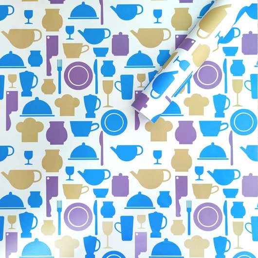 Самоклеющаяся декоративная пленка яркая кухня 0.45Х10M (MM-3162-4), Голубой, Голубой