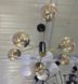 Люстра молекула лофт з бежевими прозорими плафонами 6 ламп, Бронза