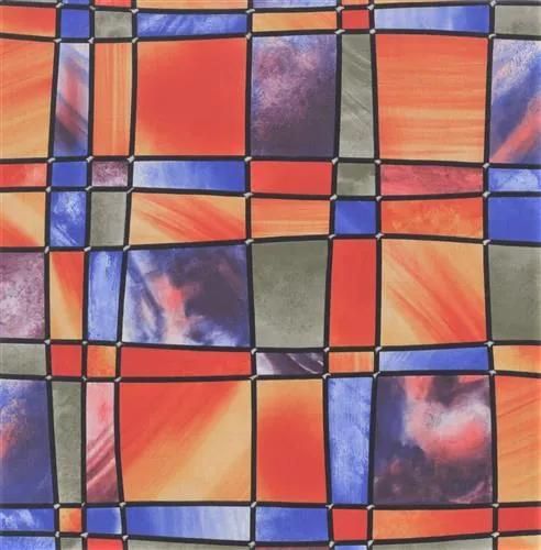 Самоклейка декоративная GEKKOFIХ витраж разноцветные квадраты 0,45 х 15м (11803)