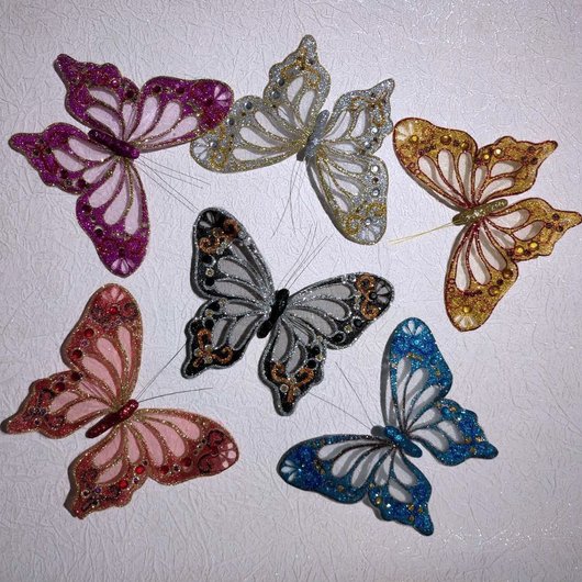 Об'ємні 3Д метелики на магнітах різного кольору, Разные цвета