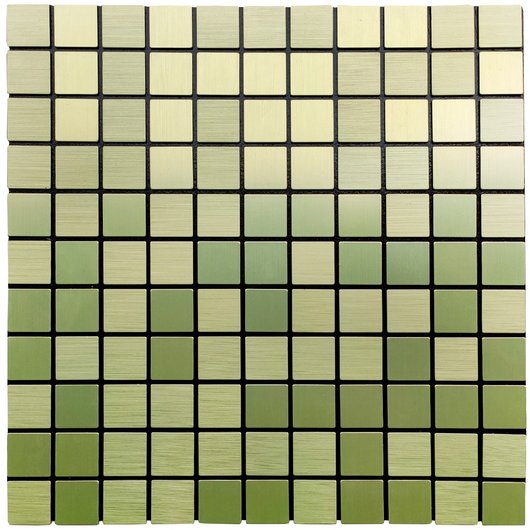 Самоклеящаяся алюминиевая плитка зеленое золото мозаика 300Х300Х3ММ (1168), Зелёный, Зелёный