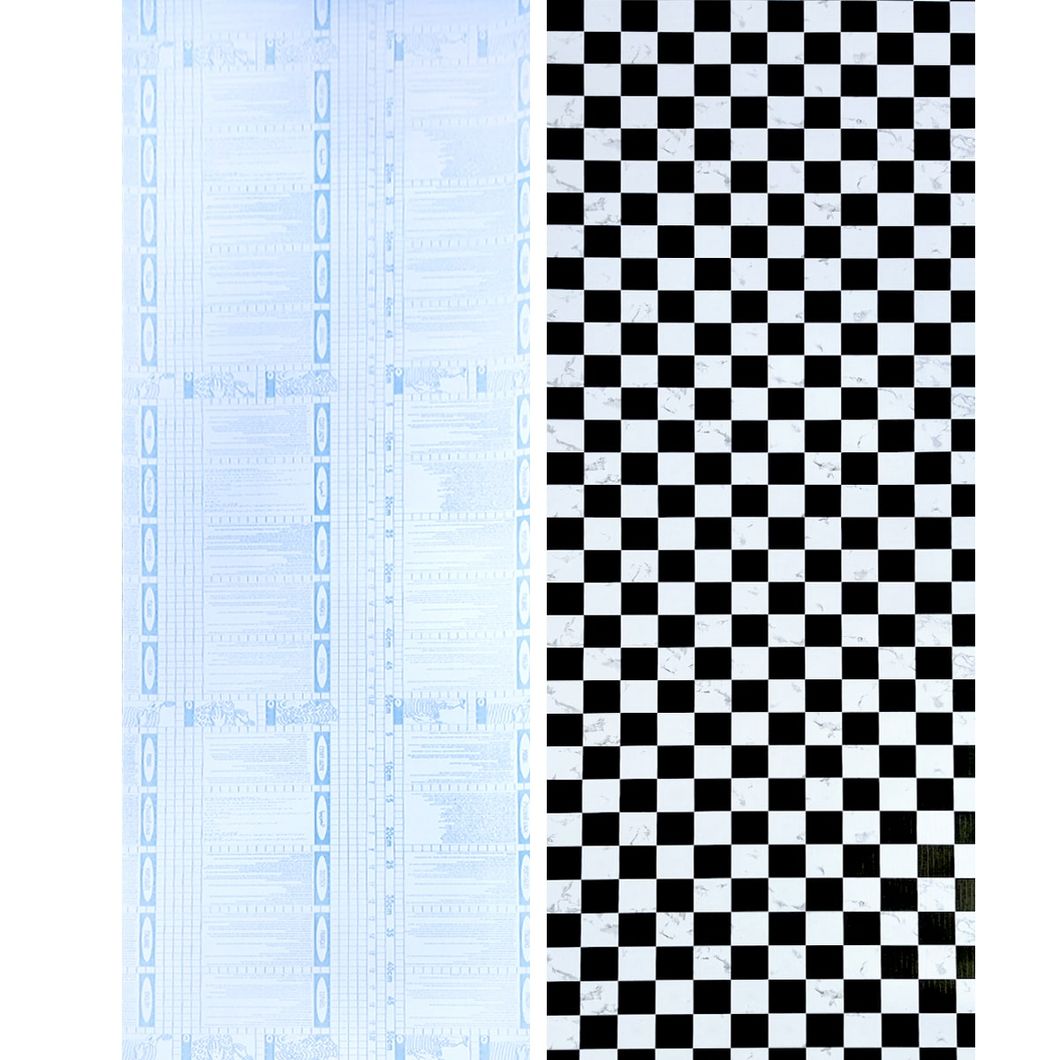 Самоклеющаяся пленка декоративная шахматы мрамор 0,45Х10М (KN-М0006-1), Черно-белый, Черно-белый
