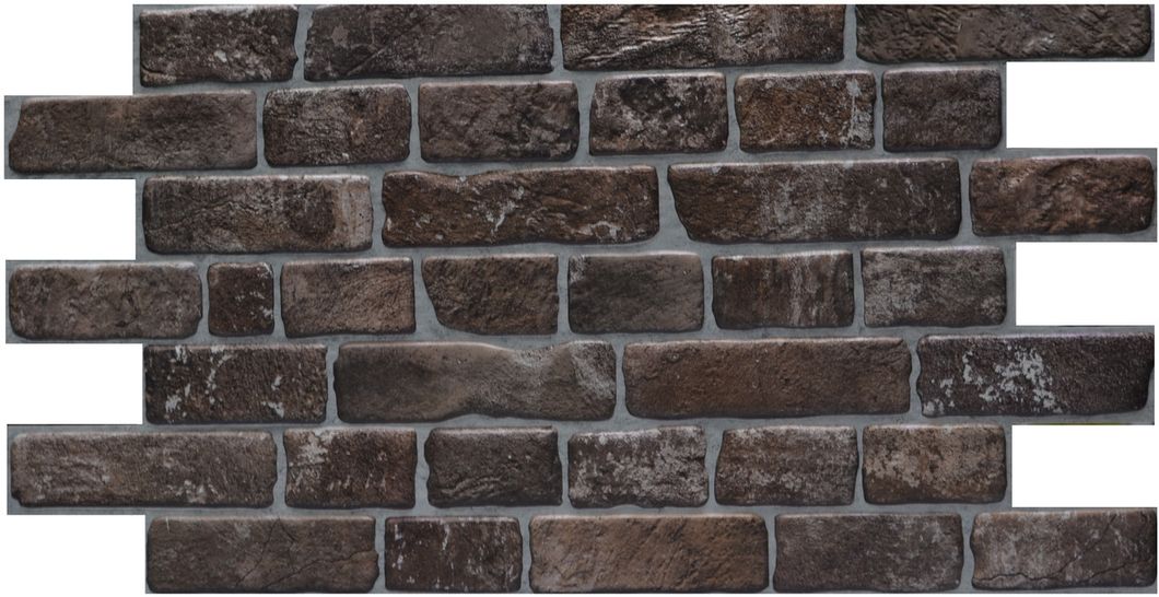 Панель стінова декоративна пластикова цегла ПВХ '' Ретро коричневий "951 мм х 495 мм, Коричневий, Коричневий