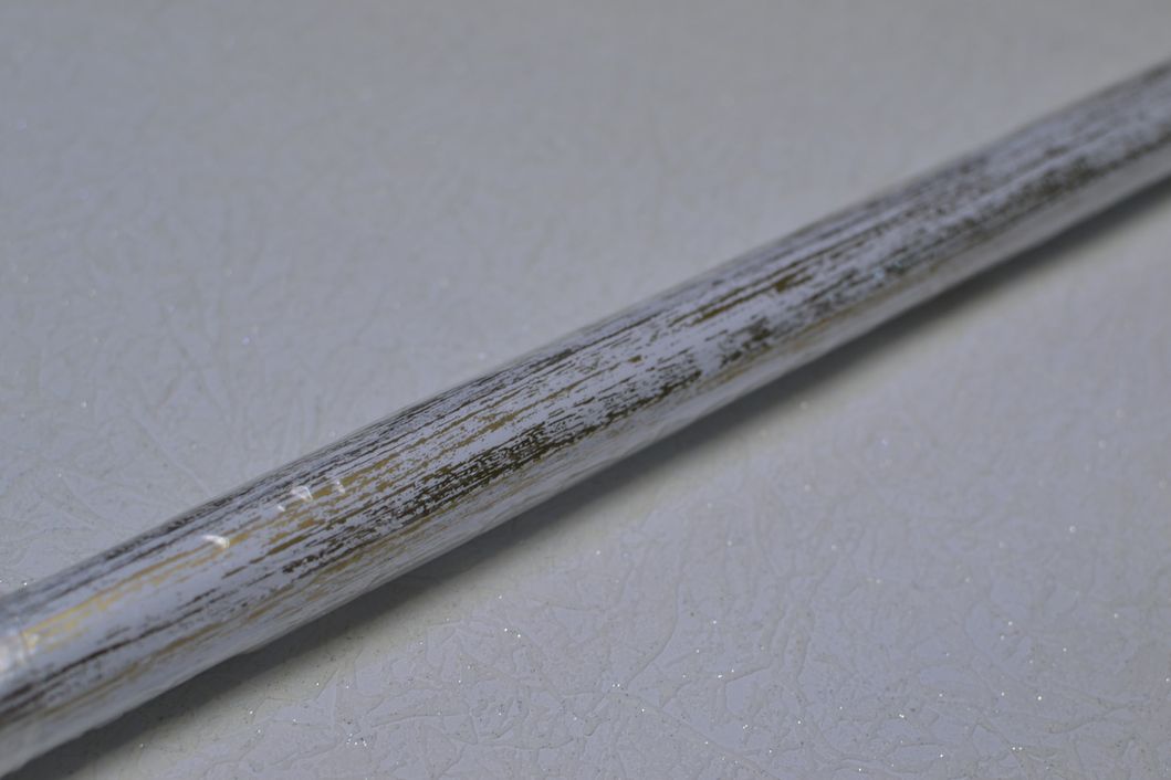 Карниз трубчастий пластиковий ЗОЛОТО ПАТИНА білий 1,6 м, Білий, Білий