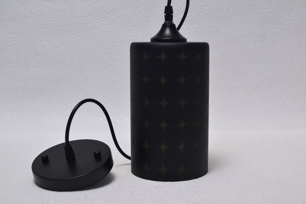 Люстра подвесная черная металлическая 1 лампа, Черный, Черный