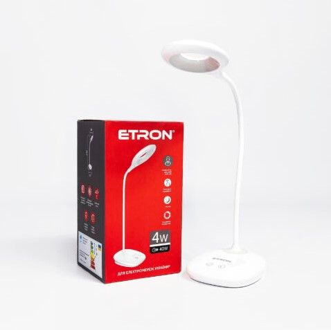 Лампа настольная светодиодная ETRON 4W Белая, Белый, Белый