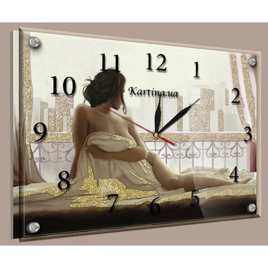 Часы-картина под стеклом Девушка 30 см х 40 см