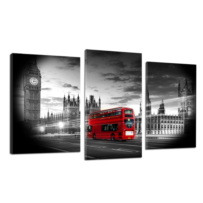 Модульная картина DK Place Лондонський автобус 3 части 53 x 100 см (497_3)