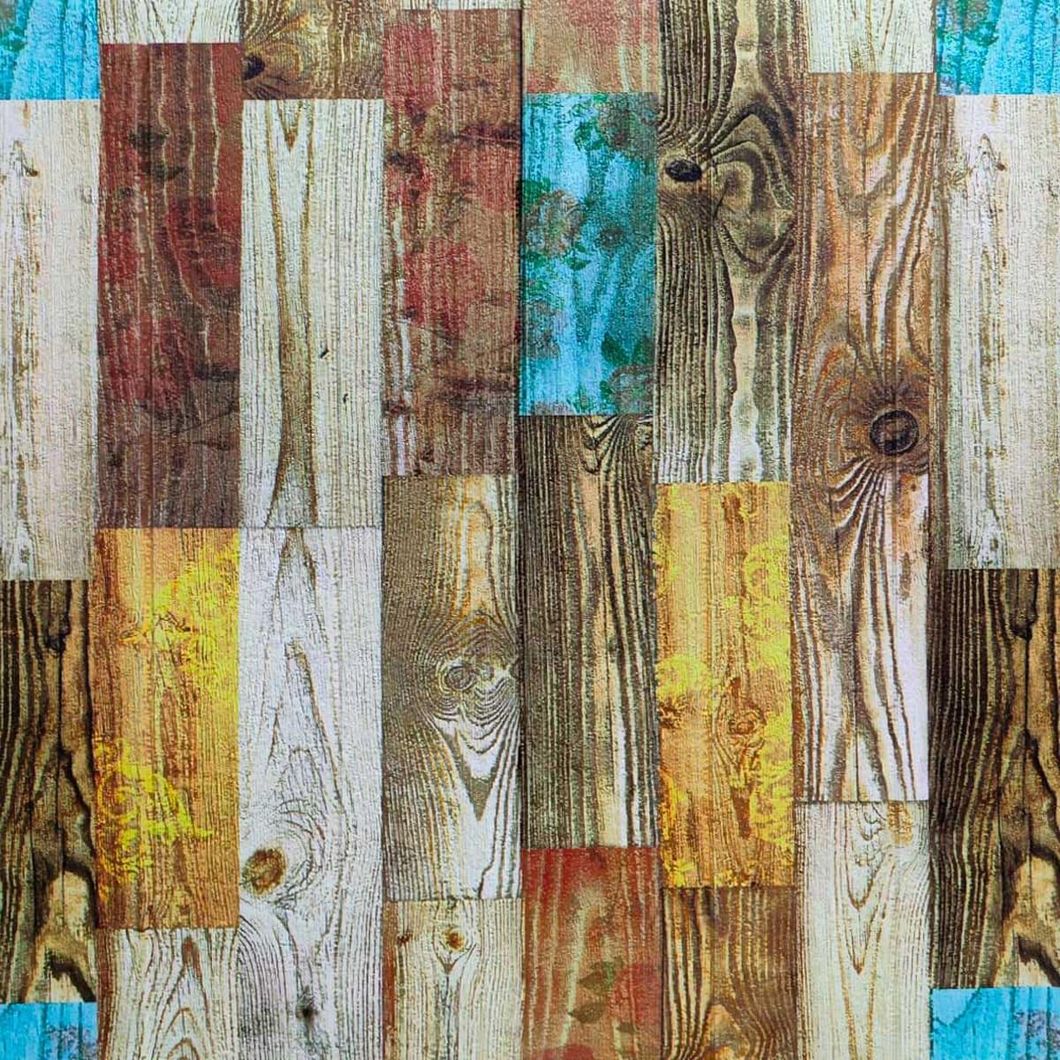 Панель стеновая самоклеющаяся декоративная 3D Палитра дерево 700x700x4мм, Разные цвета