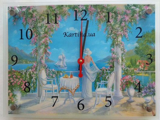 Годинник-картина під склом Дівчина 30 см x 40 см