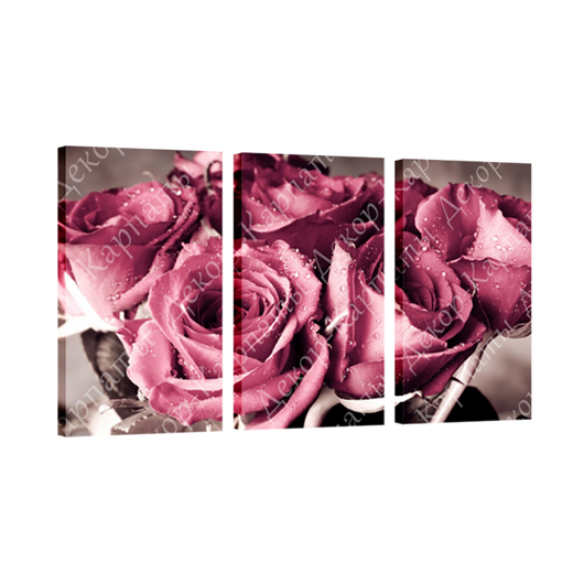 Картина модульная 3 части Розы 70 х 110 см