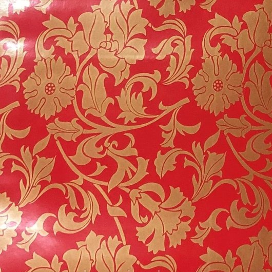 Самоклейка декоративная Hongda Орнамент красный глянец 0,675 х 1м, Красный, Красный