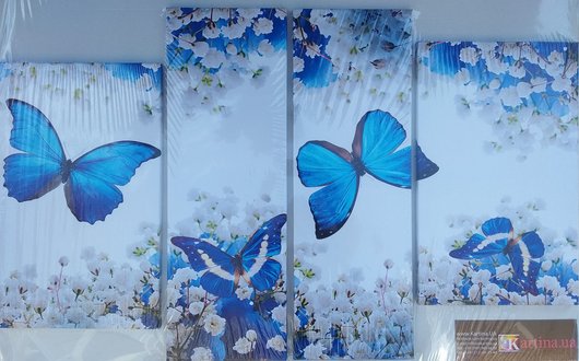 Картина модульна 4 частини Метелики 80 х 120 см
