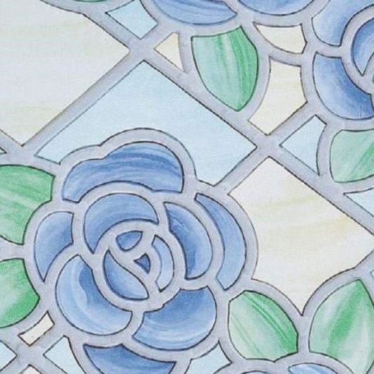 Самоклейка декоративная GEKKOFIХ витраж синий с цветы 0,67 х 15м (11835)