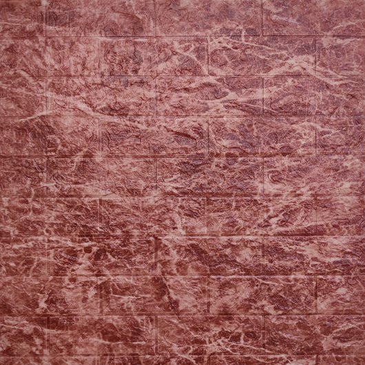 Панель стінова самоклеюча декоративна 3D бордовий мармур 700х770х5мм, Бордовый
