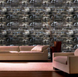 Панель стінова самоклеюча декоративна 3D під цеглу графіті 700х770х7мм, серый