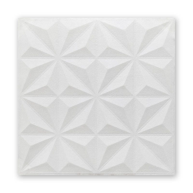 Панель стеновая самоклеющаяся декоративная 3D звезды белый 700x700x8мм, Белый