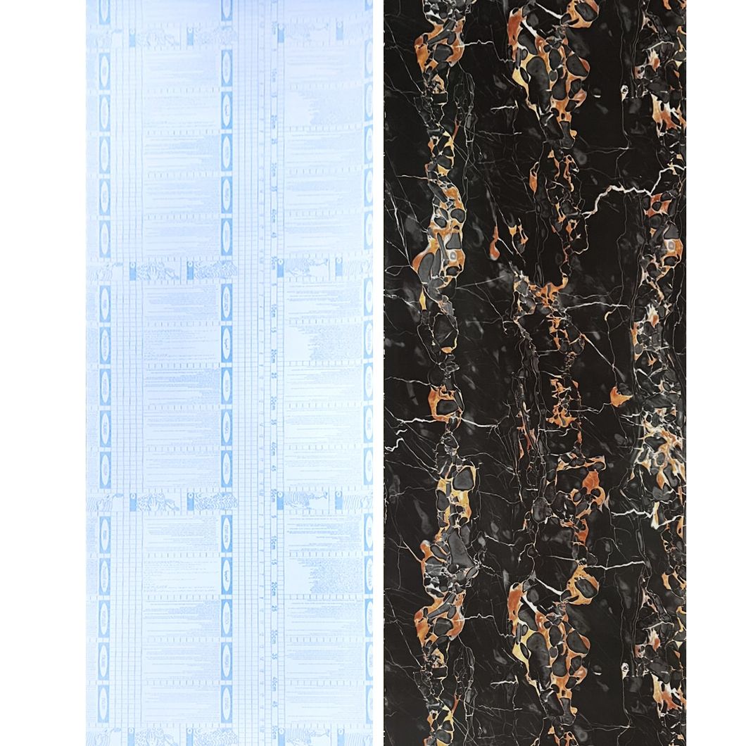 Самоклеющаяся декоративная пленка мрамор с желтым 0,45Х10МХ0,07ММ (2016-2), Черный, Черный