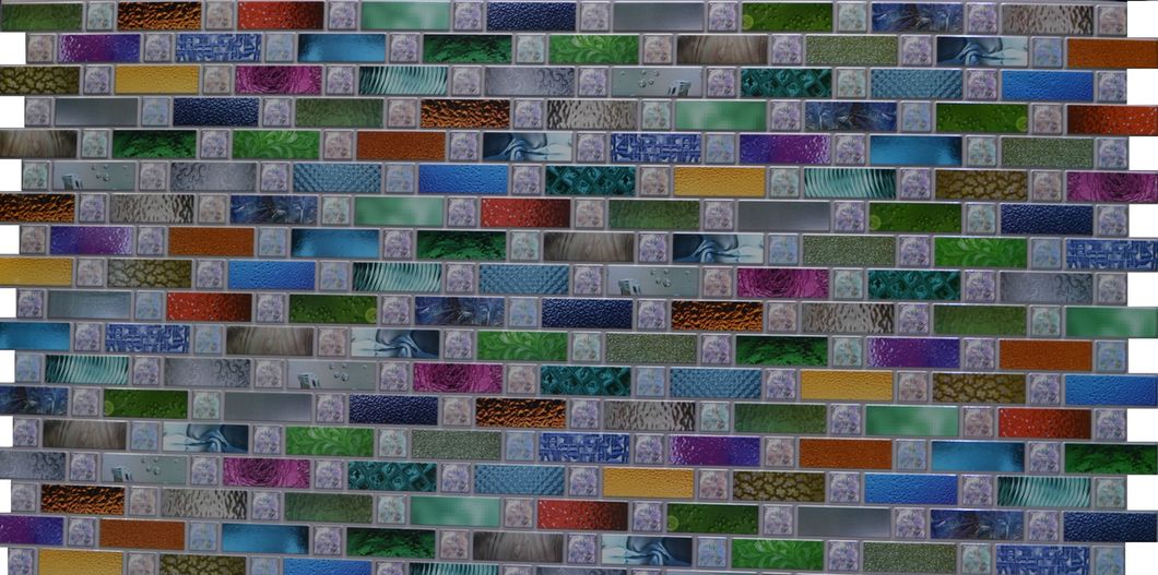 Панель стеновая декоративная пластиковая мозаика ПВХ "Радуга" 924 мм х 480 мм, Разные цвета, Разные цвета