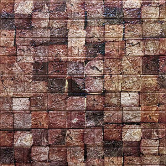 Панель стінова самоклеюча декоративна 3D панель бруси 700х770х5мм, Коричневий