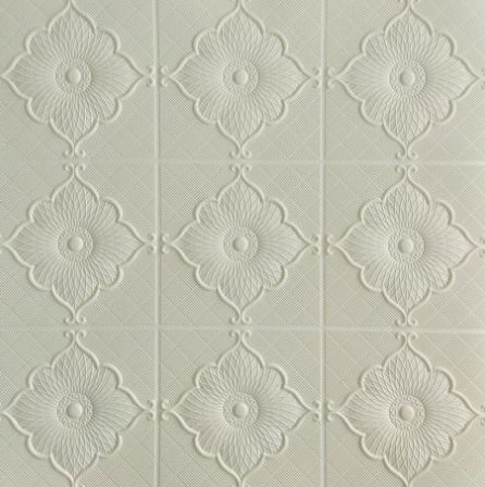 Панель стеновая самоклеящаяся декоративная 3D плитка белый цветок 700x700x5.5мм, Белый