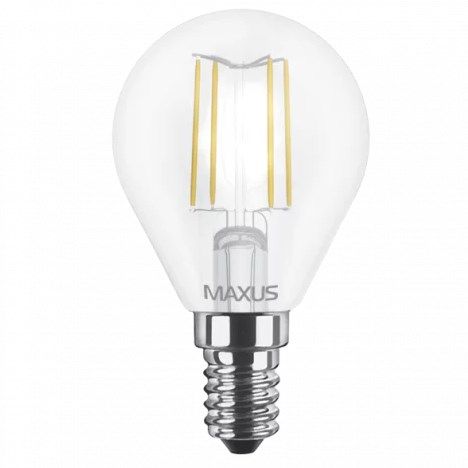 Лампа світлодіодна LED MAXUS G45 4W E14 теплий колір