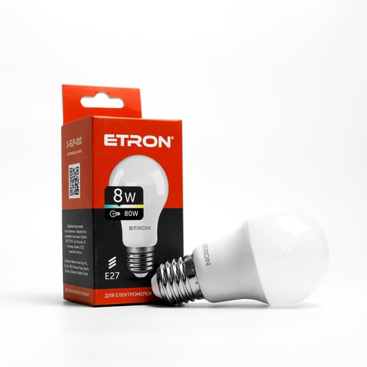 Светодиодная лампа ETRON Light 1-ELP-010 А55 8Вт 4200К Е27 (1-ELP-010)