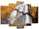 Модульная картина большая в гостиную/спальню "Осенний водопад" 5 частей 80 x 140 см (MK50183)