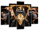 Модульная картина на холсте "Три мудрые обезьяны в золоте" 5 частей 80 x 140 см (MK50214)