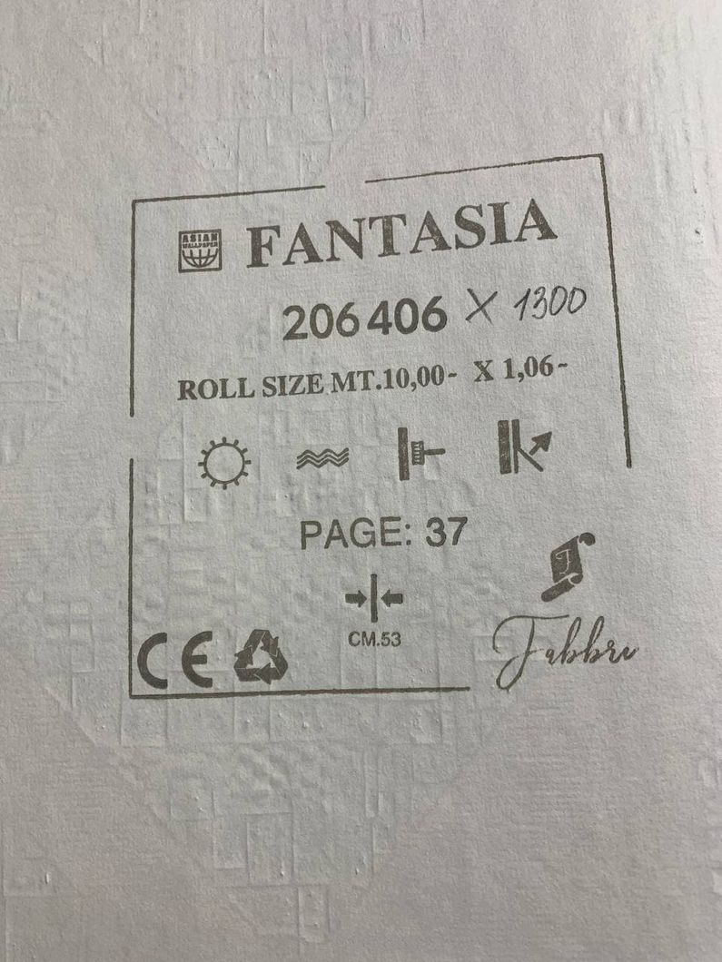Шпалери вінілові на флізеліновій основі Wiganford Fantasia бірюзовий 1,06 х 10,05м (206406)