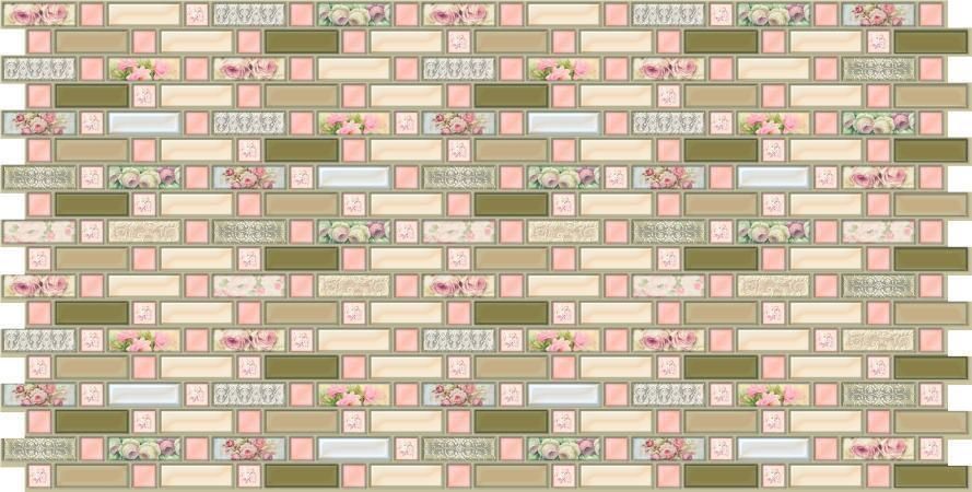 Панель стеновая декоративная пластиковая мозаика ПВХ "Прованс" 924 мм х 480 мм, Разные цвета, Разные цвета
