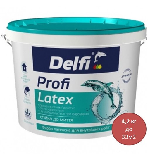 Фарба інтер'єрна латексна Delfi Profi Latex матовий білий 4,2 кг