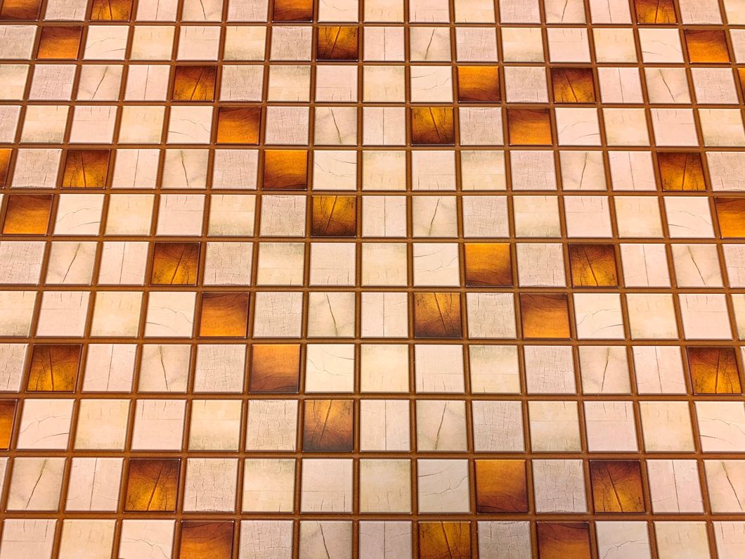 Панель стінова декоративна пластикова мозаїка ПВХ "Охра" 959 мм х 480 мм, Бежевий, Бежевий