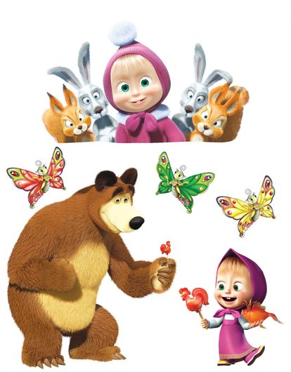 Наклейка декоративная Label №5 Маша и Медведь